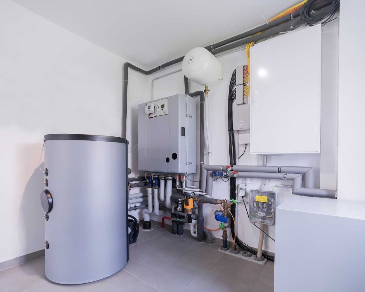 Modern boiler room equipment supporting heat pump services in Plantersville, TX by Big State AC & Heating for efficient year-round HVAC performance